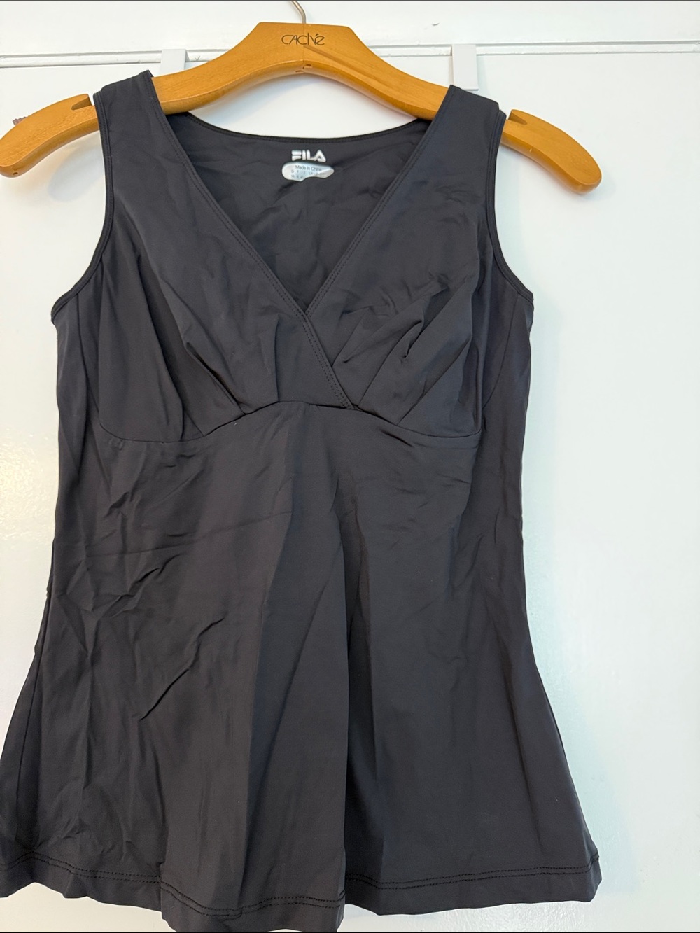 FILA Dark Gray V-Neck Sleeveless Athletic Tank